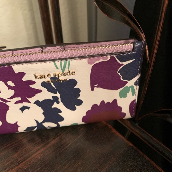 Small slim bifold wallet Sylvia Kate spade floral - Picture 3 of 7